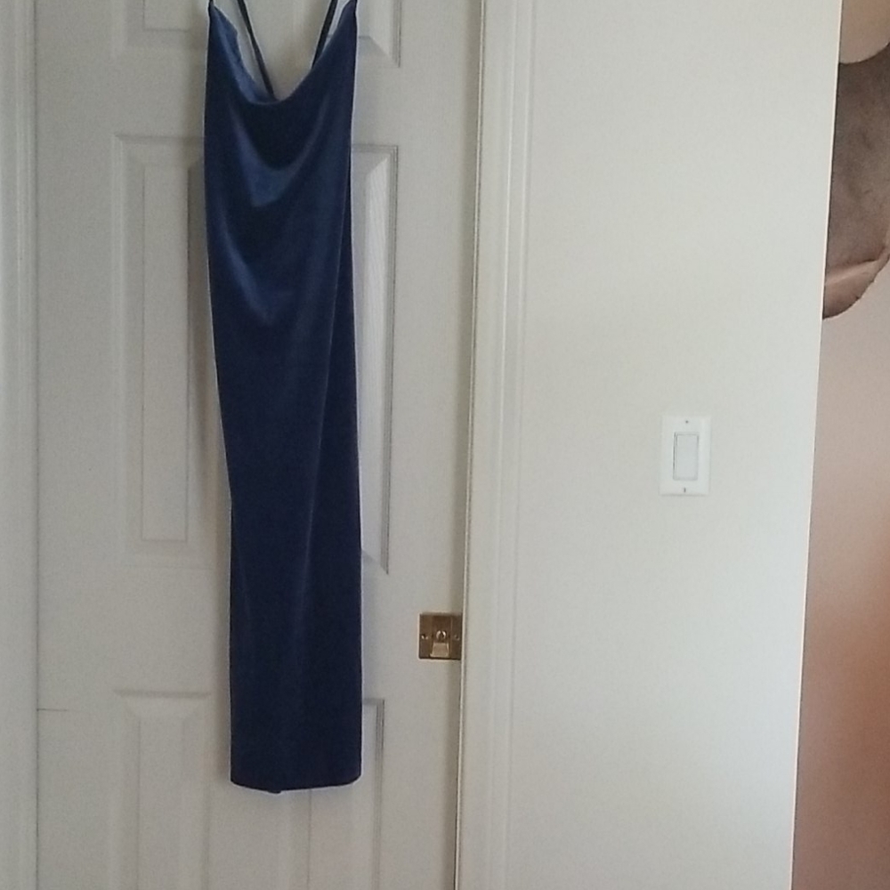 NWOT blue velvet 90's style dress